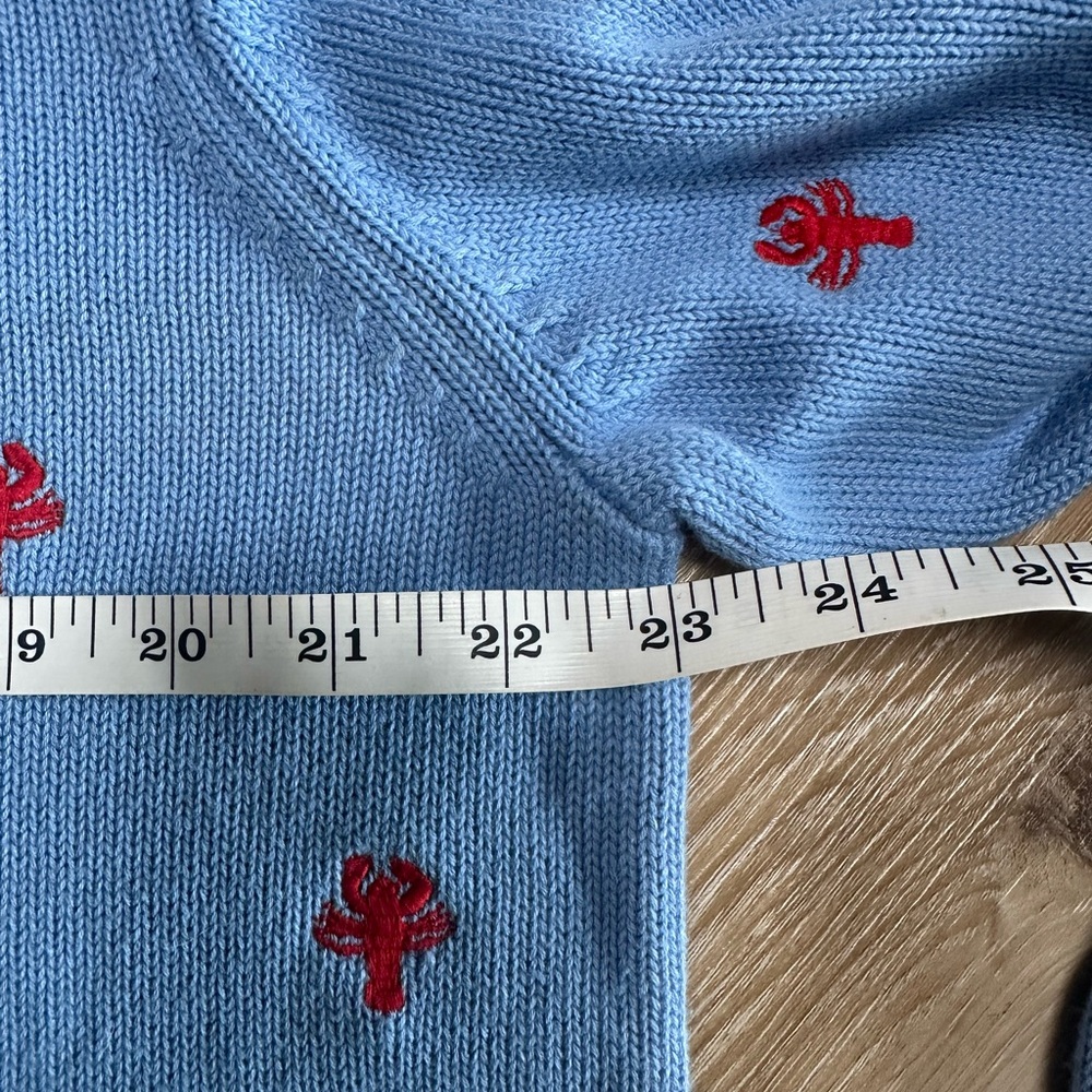 J. Crew Light Blue Crewneck Sweater with Red Embroidered Lobster 🦞 - Picture 6 of 8
